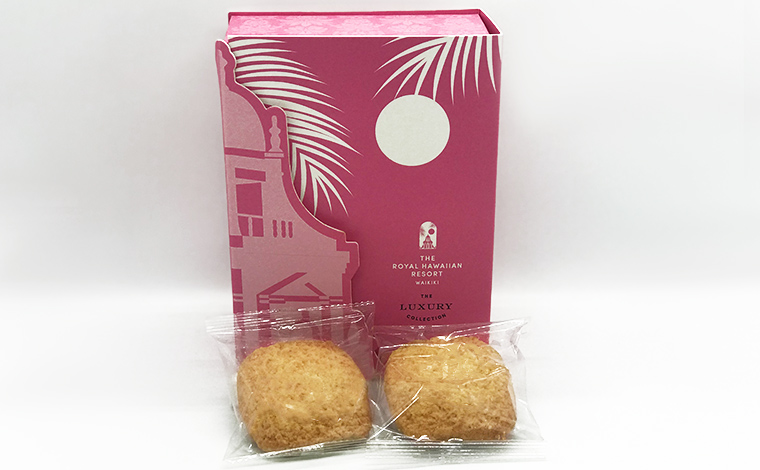 ビッグアイランド・キャンディーズとのコラボレーションはホテル限定パッケージ入り。＄18