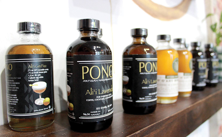ポノ・シロップ（8.5oz：$15、4oz：$8.95 ※Poai店頭価格 ※4ozサイズはPoaiのみで販売）