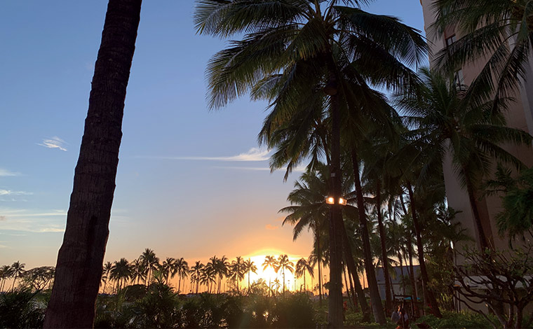 ヒルトン・ハワイアン・ビレッジからの夕日
