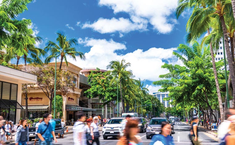 ワイキキ　カラカウア通り