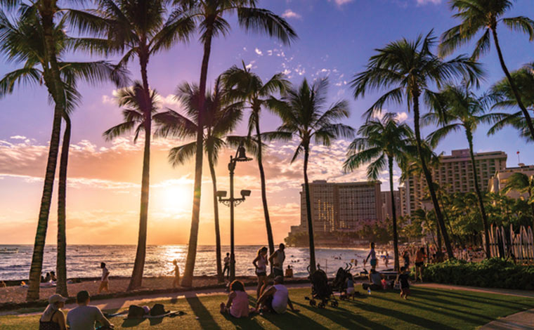 ワイキキビーチのサンセット