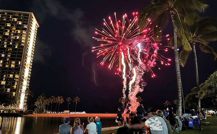 ヒルトン・ハワイアン・ビレッジ・ワイキキ・ビーチリゾートの金曜日夜の花火