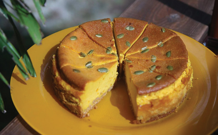 かぼちゃとオレンジのチーズケーキ