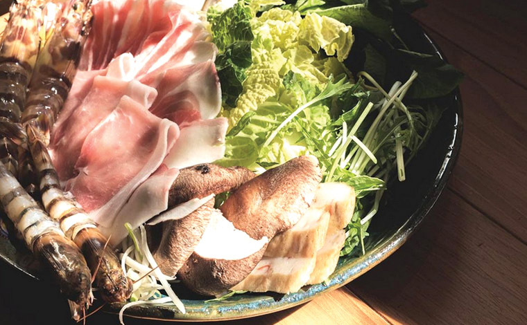 「車海老食堂たまや」しゃぶしゃぶ メニュー例