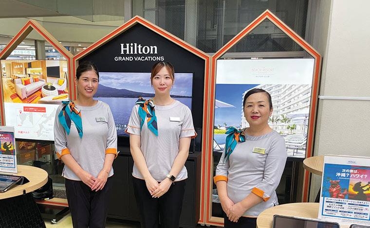 宮古空港のヒルトングランドバケーションズのデスク