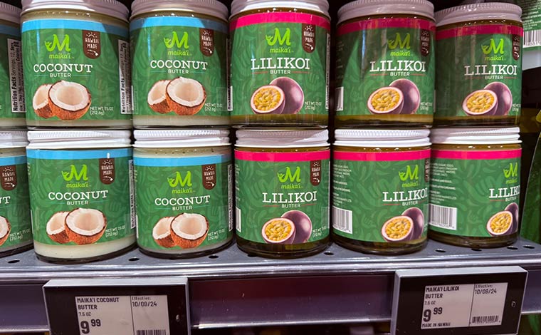 ココナッツバター9.99ドル、リリコイバター9.99ドル