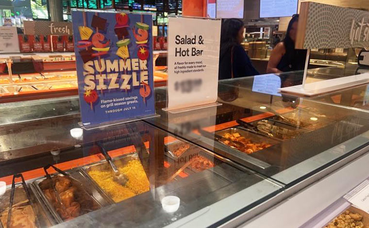 サラダ＆ホットバー　1Ib（453.6グラム）あたり13.99ドル