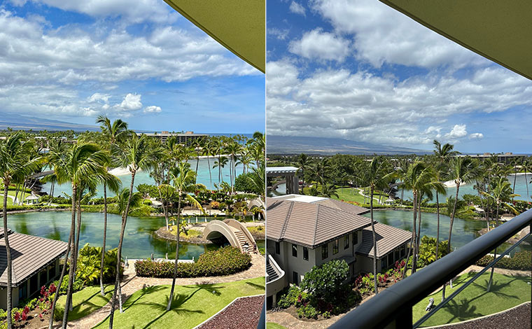 オーシャンタワー・ヒルトングランドバケーションズクラブからの展望/左　海側　右　山側